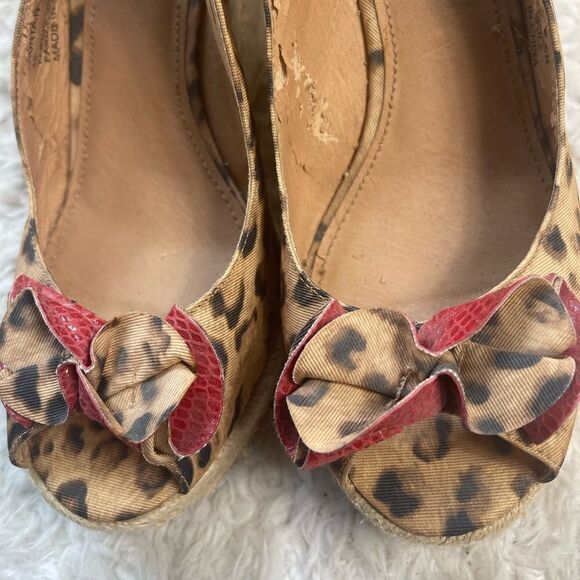 Steve Madden Fabric leopard print Espadrilles platform wedge sandals SZ10 - Picture 10 of 11